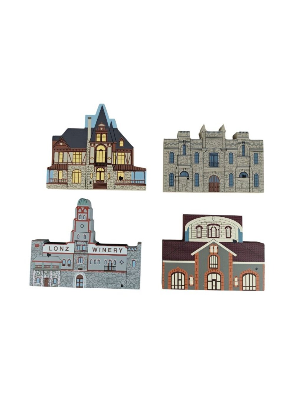 Vintage The Cat's Meow Lot Of 4 Wine Country Series Buildings 1990s Design